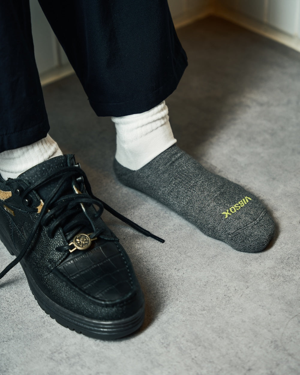 TWO TONE RIB SOCKS(exclusive)
