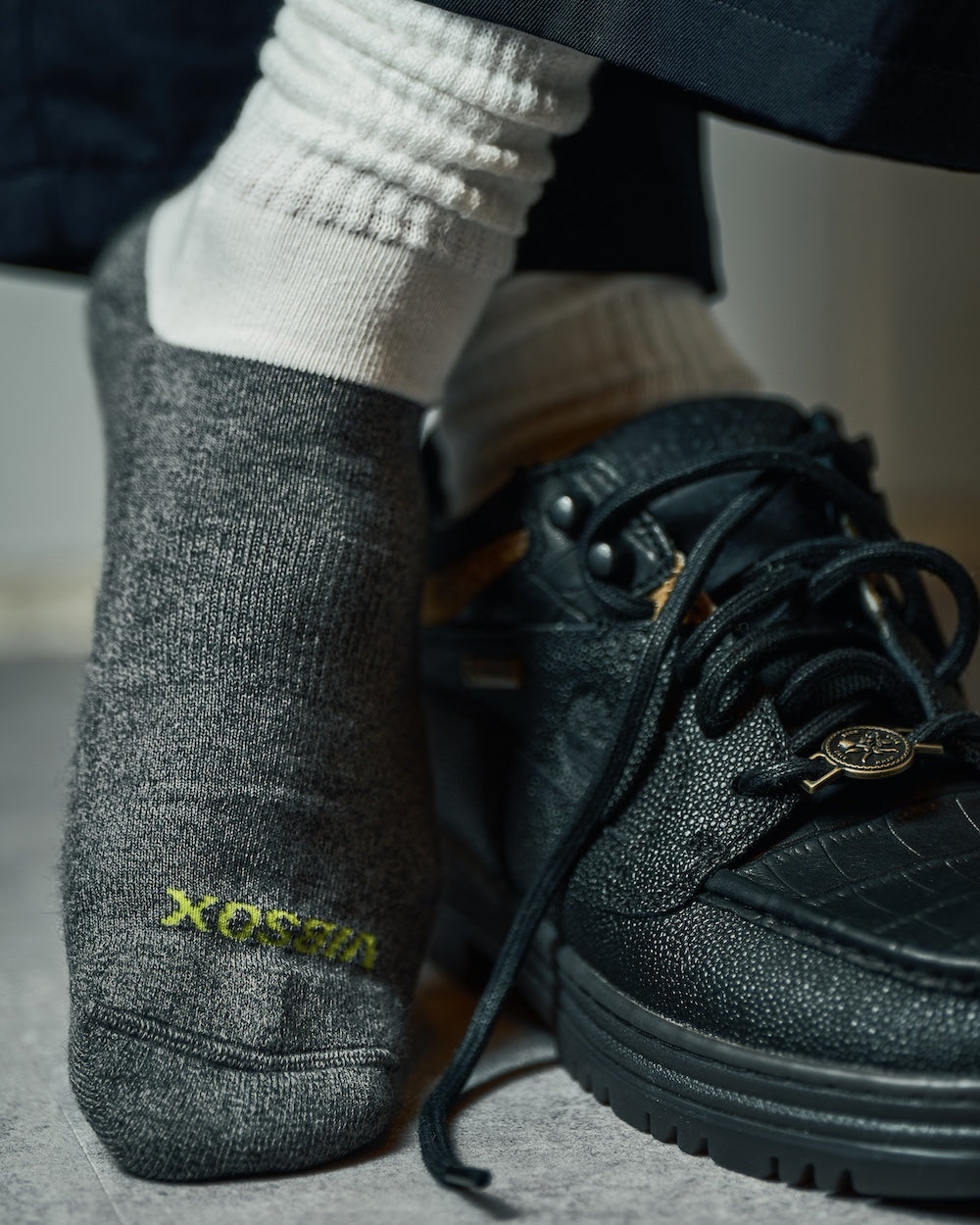 TWO TONE RIB SOCKS(exclusive)