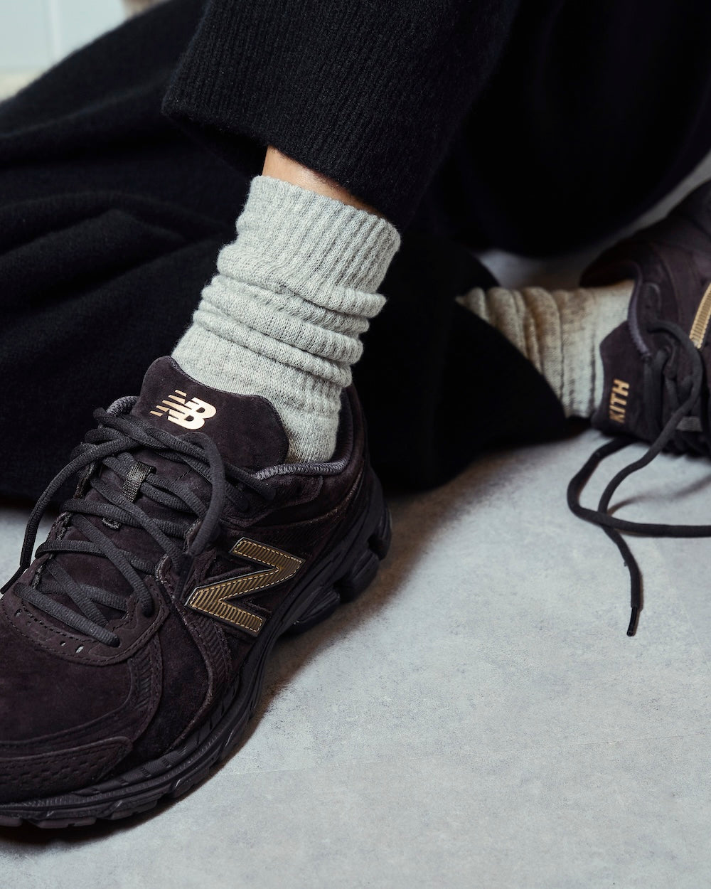 TWO TONE RIB SOCKS(exclusive)